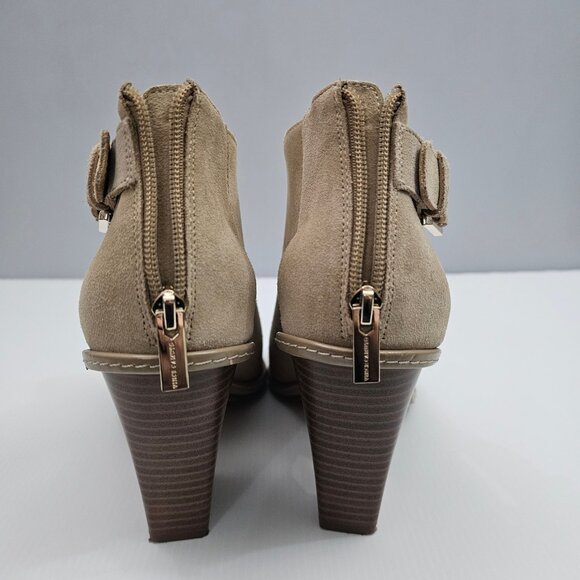 Vince Camuto Fareena Ankle Bootie Womens 11 Tan Leather Peep Toe Block Heel - Picture 8 of 14